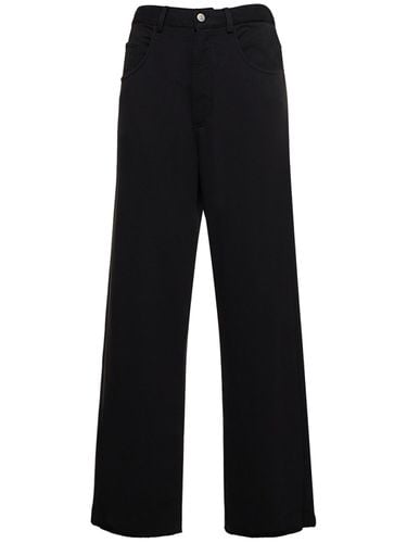 Unbrushed Cotton Blend Wide Pants - MM6 MAISON MARGIELA - Modalova