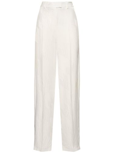 Jagger Logo Jacquard Satin Wide Pants - THE ATTICO - Modalova