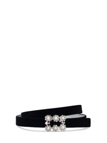 Cm Flower Buckle Velvet Belt - ROGER VIVIER - Modalova