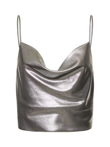 Crop Top Metallizzato Drappeggiato - ROTATE - Modalova