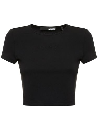 Cropped Cotton Blend T-shirt - ROTATE - Modalova