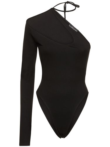 One-sleeve Cutout Jersey Bodysuit - DAVID KOMA - Modalova