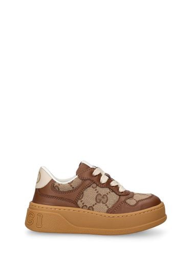 Sneakers Gg De Piel Con Plataforma - GUCCI - Modalova