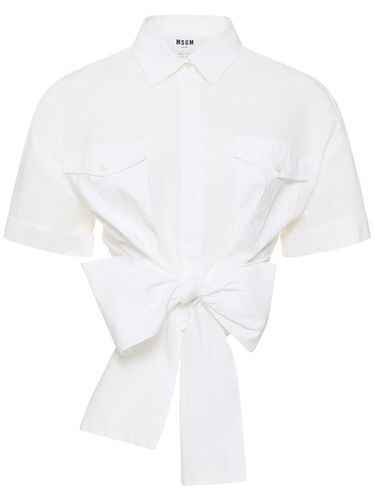 Cotton Poplin Shirt - MSGM - Modalova