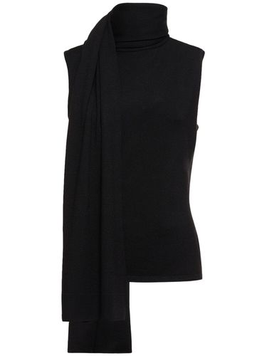 Wool Blend Knit Draped Scarf Top - MAGDA BUTRYM - Modalova