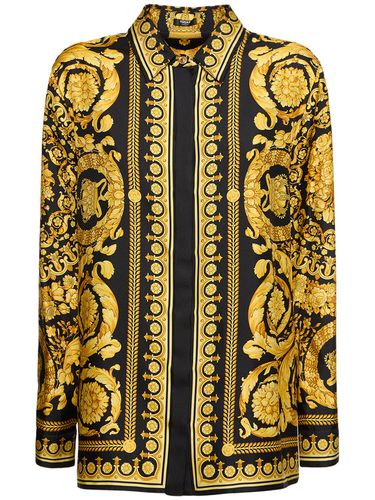 Baroque Printed Silk Twill Shirt - VERSACE - Modalova