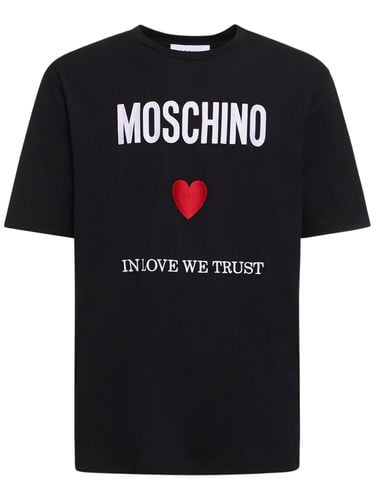 T-shirt Aus Baumwolljersey Mit Druck - MOSCHINO - Modalova