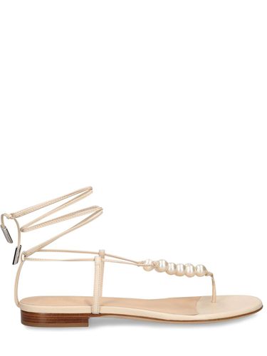 Mm Grosgrain & Pearls Flat Sandals - MAGDA BUTRYM - Modalova