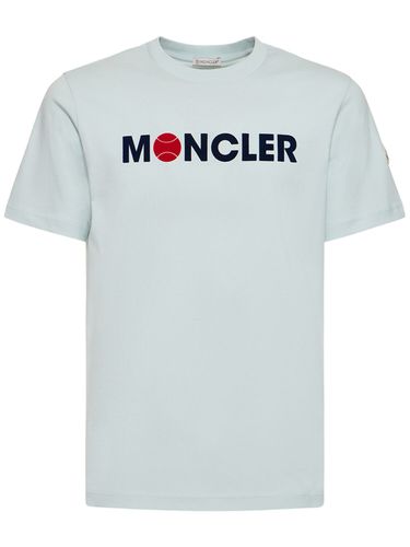 Logo Cotton Jersey T-shirt - MONCLER - Modalova