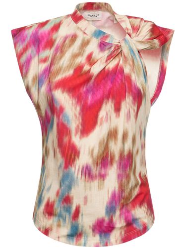 Nayda Printed Cotton Top W/ Knot - MARANT ETOILE - Modalova