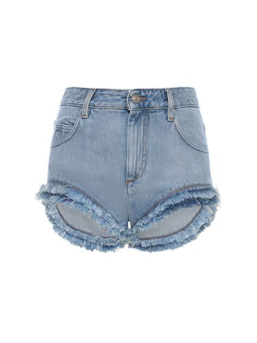 Eneidao Fringed Cotton Denim Shorts - ISABEL MARANT - Modalova