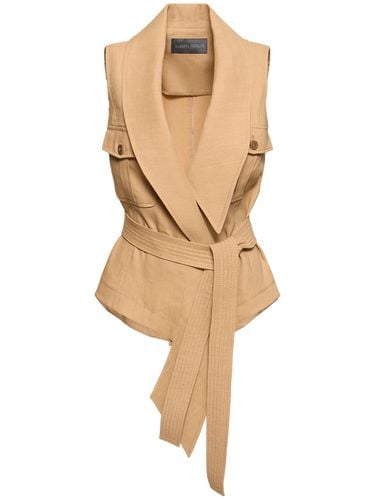 Gilet In Misto Lino Con Cintura - ALBERTA FERRETTI - Modalova