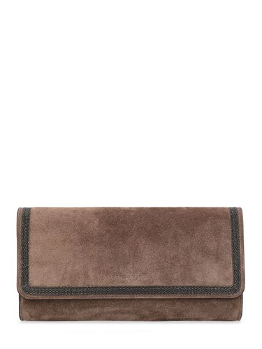 Pouch Softy Velour De Piel Con Decoraciones - BRUNELLO CUCINELLI - Modalova