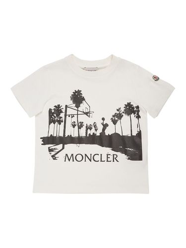 Camiseta De Algodón Estampado - MONCLER - Modalova