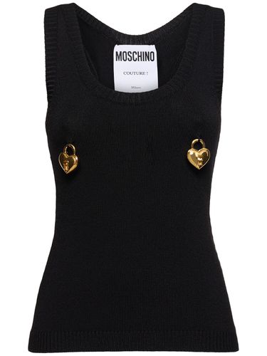 Top In Misto Viscosa Stretch / Decorazioni - MOSCHINO - Modalova