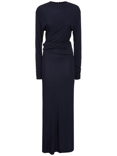 Viscose Draped Long Sleeve Maxi Dress - CHRISTOPHER ESBER - Modalova