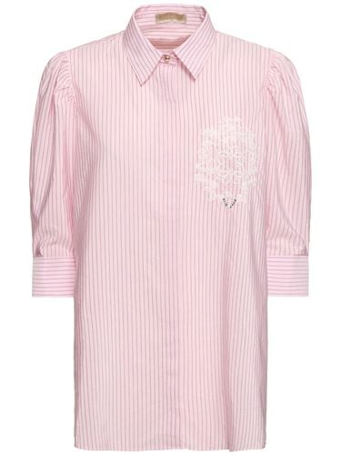 Striped Poplin Shirt - ELIE SAAB - Modalova