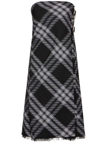 Wool Knit Strapless Midi Dress - BURBERRY - Modalova