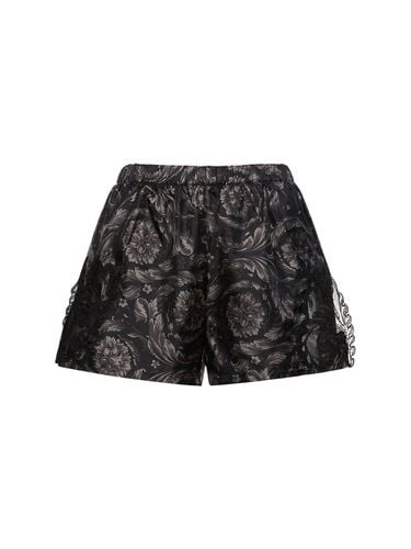 Shorts Aus Seidentwill Mit Druck - VERSACE - Modalova