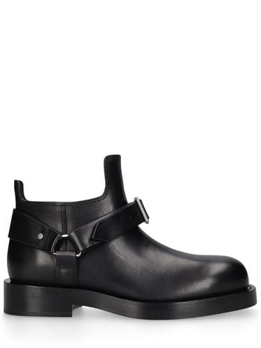 Mf Saddle Mini Leather Ankle Boots - BURBERRY - Modalova