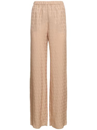 Pantalones De Seda Jacquard - VALENTINO - Modalova