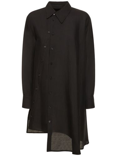 Asymmetrisches Garbardine-hemd Mit Knöpfen - YOHJI YAMAMOTO - Modalova