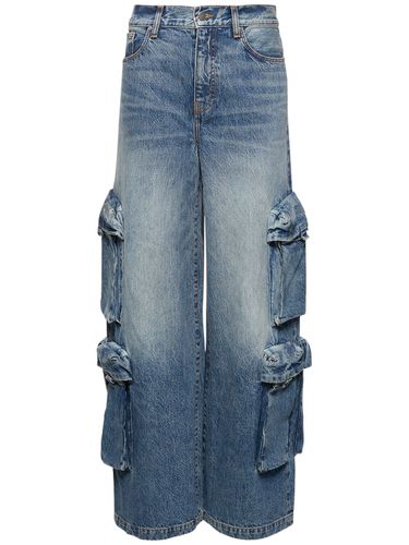 Wide Cotton Denim Cargo Jeans - AMIRI - Modalova