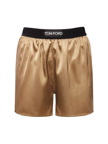 Shorts De Satén Con Logo - TOM FORD - Modalova