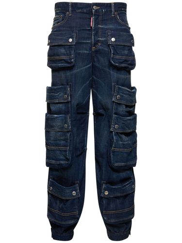 Jeans Cargo Larghi Vita Bassa In Denim - DSQUARED2 - Modalova