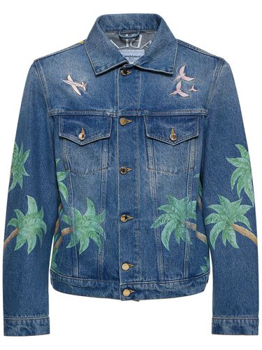 Printed & Embroidered Denim Jacket - CASABLANCA - Modalova