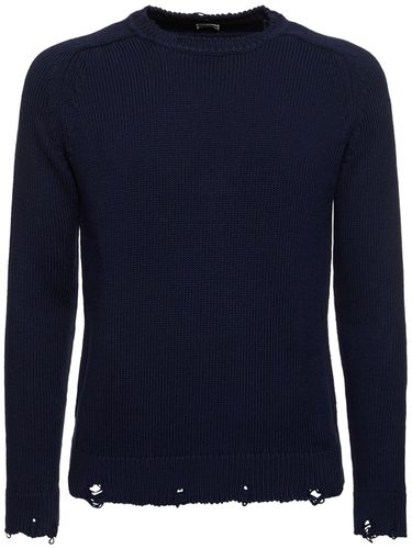 Used Detail Cotton Crewneck Sweater - SAINT LAURENT - Modalova