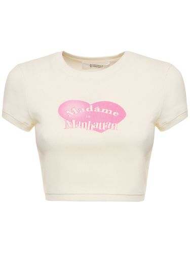 T-shirt Cropped In Cotone Con Stampa - CANNARI CONCEPT - Modalova