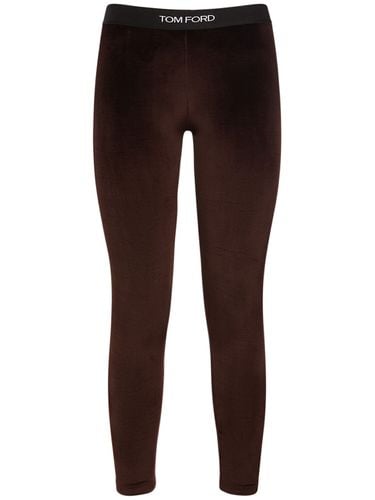 Leggings De Terciopelo Con Logo - TOM FORD - Modalova