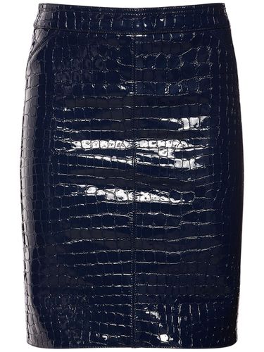 Glossy Croc Print Leather Mini Skirt - TOM FORD - Modalova