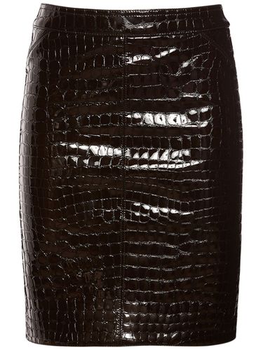 Glossy Croc Print Leather Mini Skirt - TOM FORD - Modalova