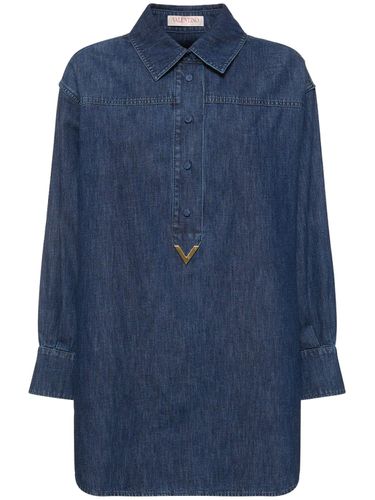 Vestito In Denim Di Cotone - VALENTINO - Modalova