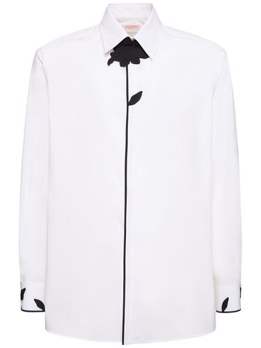 Flower Embroidered Cotton Shirt - VALENTINO - Modalova