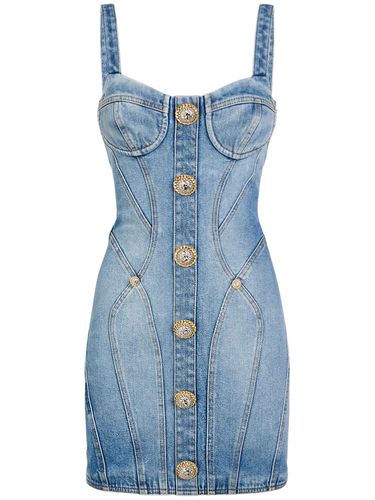 Vestito In Denim Di Cotone Stretch - BALMAIN - Modalova