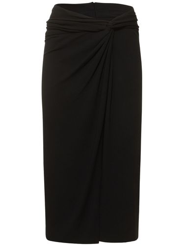 Draped Matte Viscose Jersey Midi Skirt - MICHAEL KORS COLLECTION - Modalova