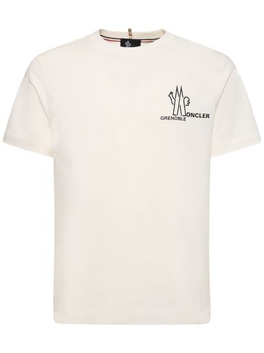 T-shirt In Cotone Con Logo - MONCLER GRENOBLE - Modalova