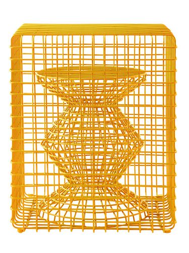 Zig Zag Yellow Wire Stool - POLSPOTTEN - Modalova