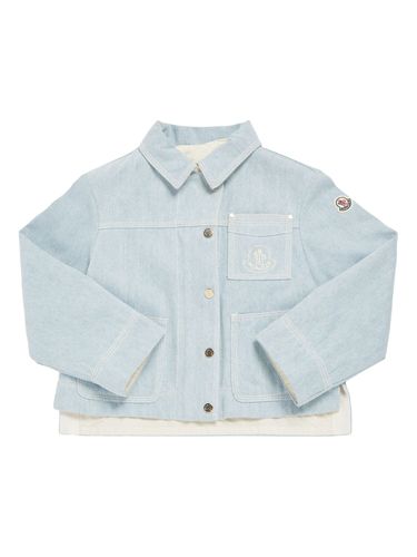 Chaqueta De Denim De Algodón Desteñida - MONCLER - Modalova