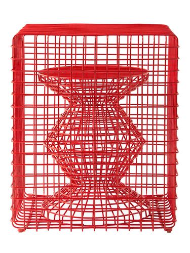 Zig Zag Red Wire Stool - POLSPOTTEN - Modalova