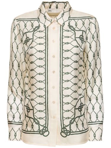 Camisa De Sarga De Seda Estampada - TORY BURCH - Modalova