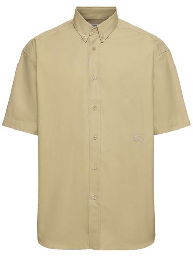 Logo Cotton Short Sleeve Shirt - BURBERRY - Modalova