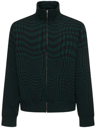 Houndstooth Print Cotton Track Jacket - BURBERRY - Modalova