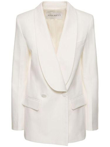 Linen Blend Shawl Collar Jacket - NINA RICCI - Modalova