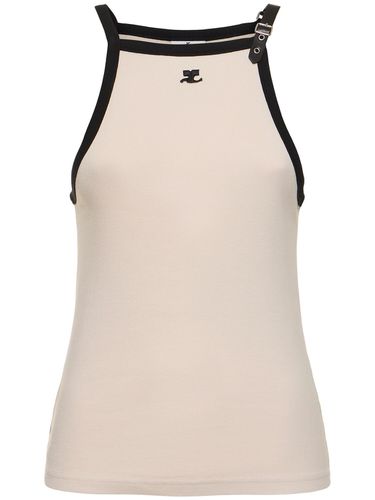 Tanktop Aus Baumwolle Mit Kontrastdetails - COURREGES - Modalova