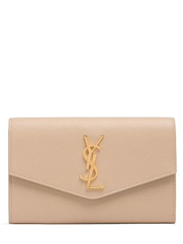 Cartera Uptown De Piel De Grano - SAINT LAURENT - Modalova