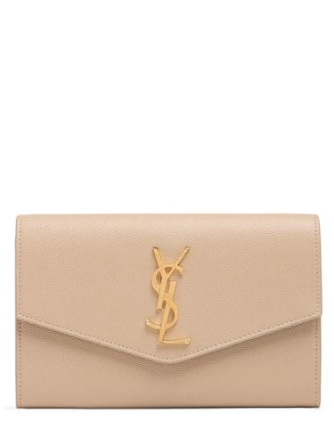 Uptown Grained Leather Chain Wallet - SAINT LAURENT - Modalova